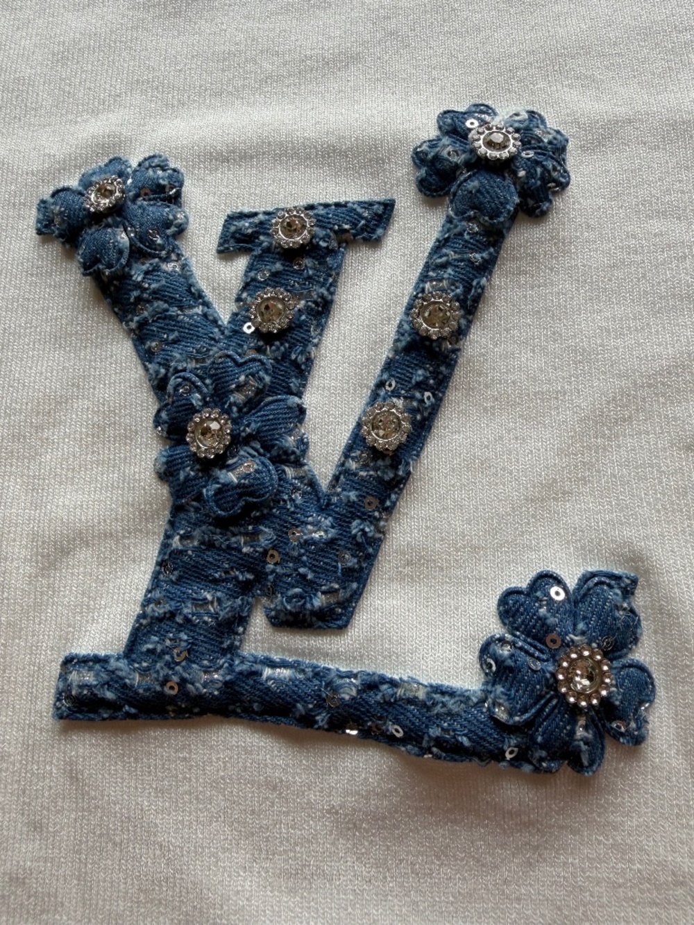 Paris Denim Embellished ribbed Tank Top